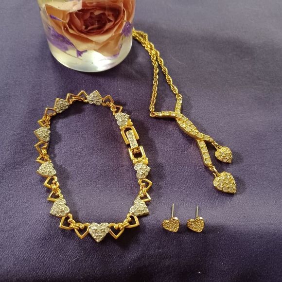 Swarovski signed set of necklace, bracelet & earrings - Picture 1 of 8